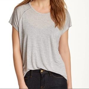 Vince. | Gray Ladder Stitch detail T Shirt Top Size Small